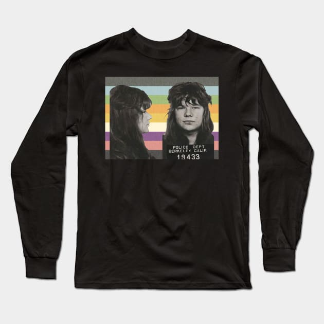 Celebrity Mug Shot: Janis Joplin Edition Long Sleeve T-Shirt by Xanaduriffic